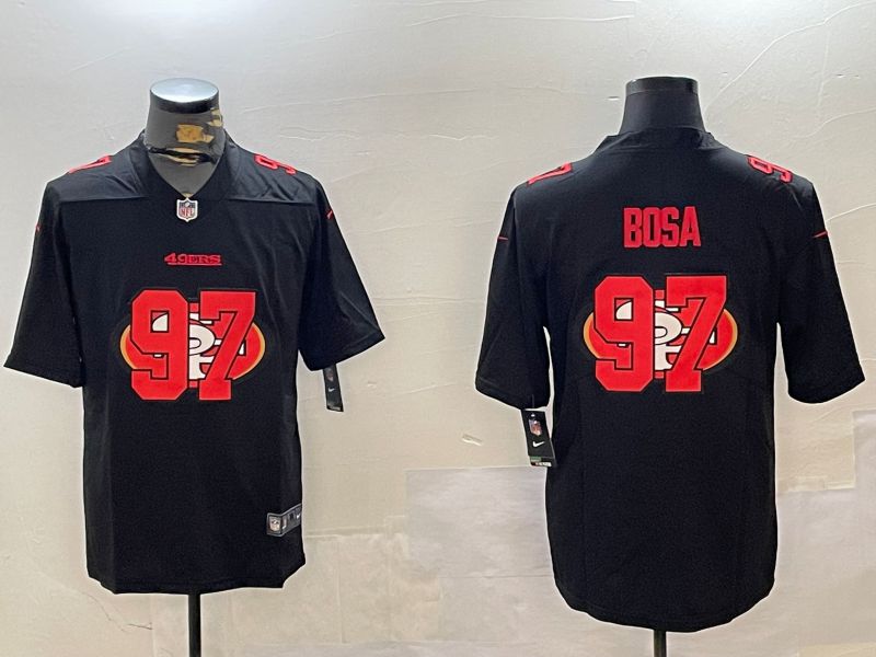 Men San Francisco 49ers #97 Bosa Black Fashion 2024 Nike Limited NFL Jersey style 3